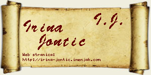 Irina Jontić vizit kartica